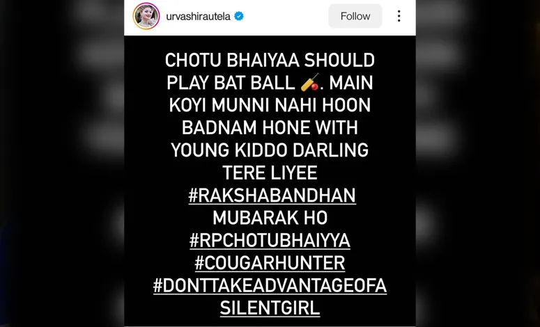 Urvashi Rautela's Instagram post